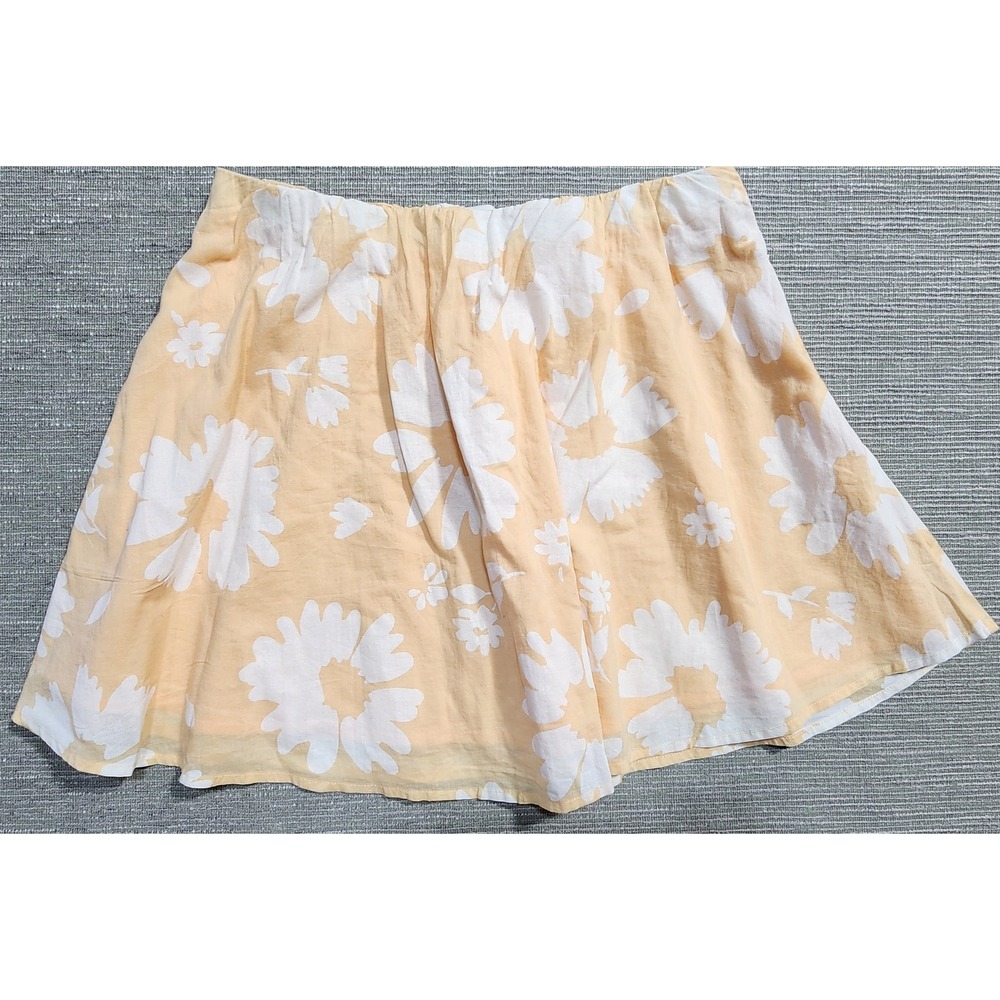 American‎ Eagle Yellow Floral Daisy Cotton Mini Skirt Womens Medium Lined Boho